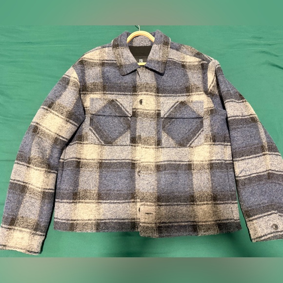 Blue Plaid Shirt Jacket - Picture 2 of 6
